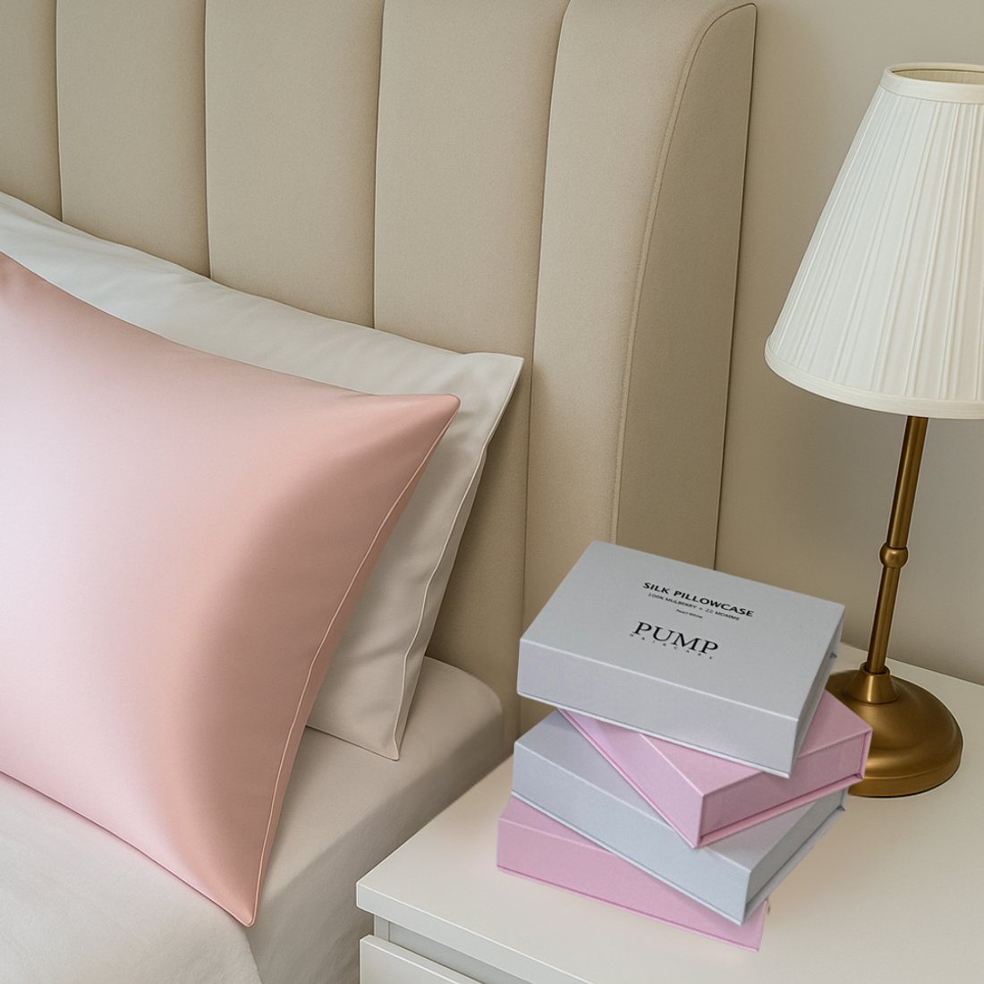 NEW Pump Mulberry Silk Pillow Case White