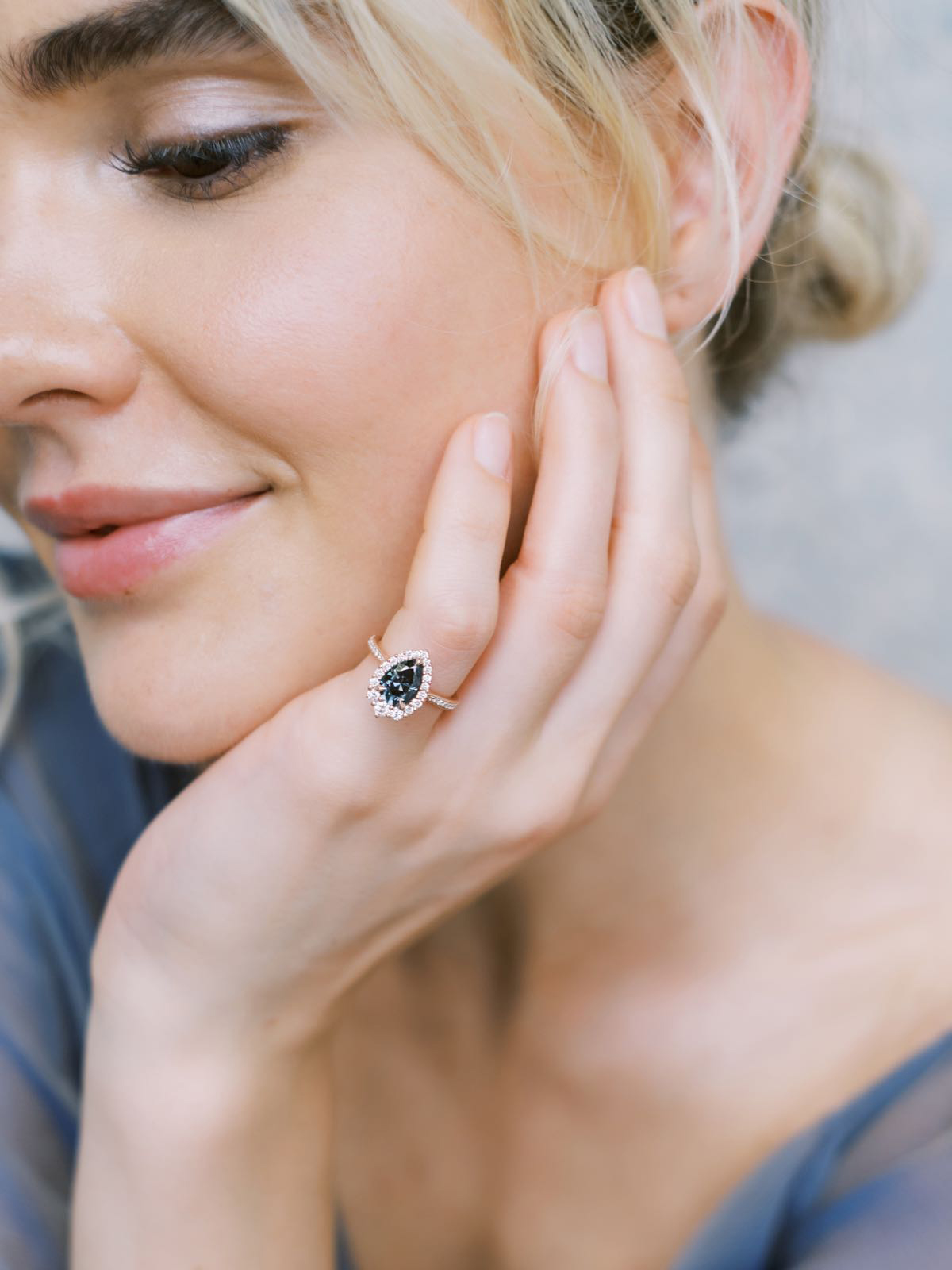 Camille | Grey Moissanite Ring (1ct) | Kristin Coffin Jewelry