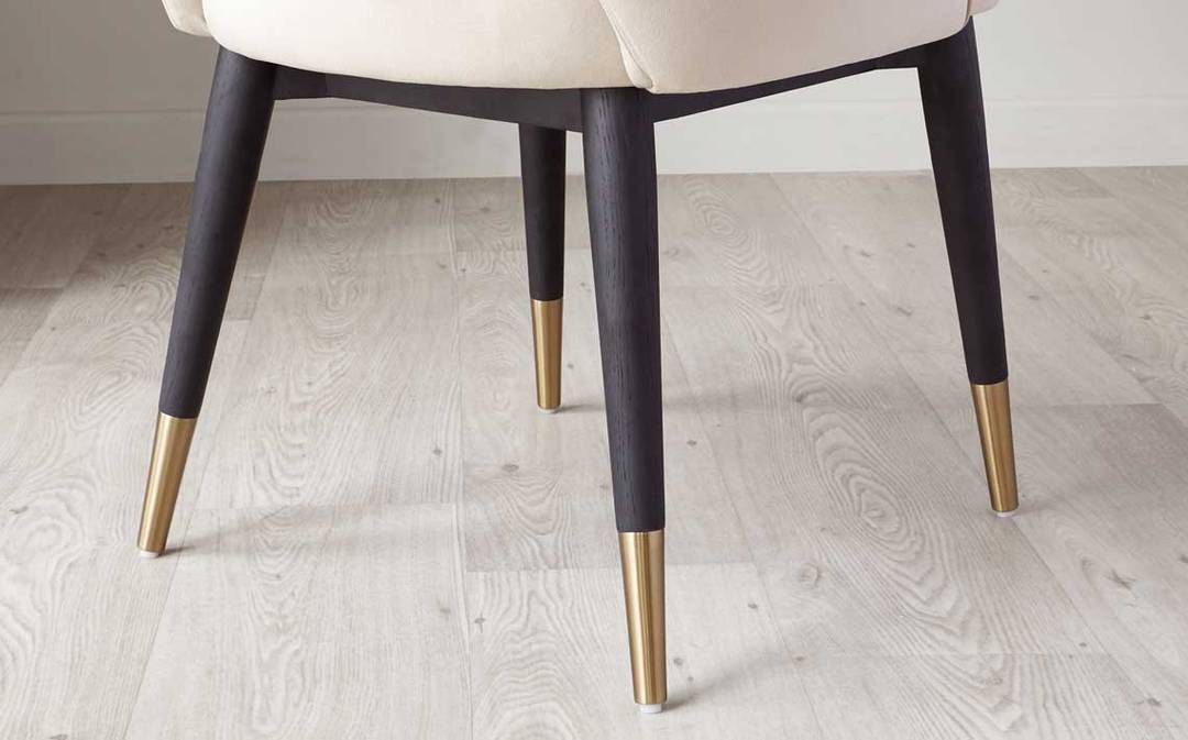 Clover Champagne Velvet Dining Armchair by