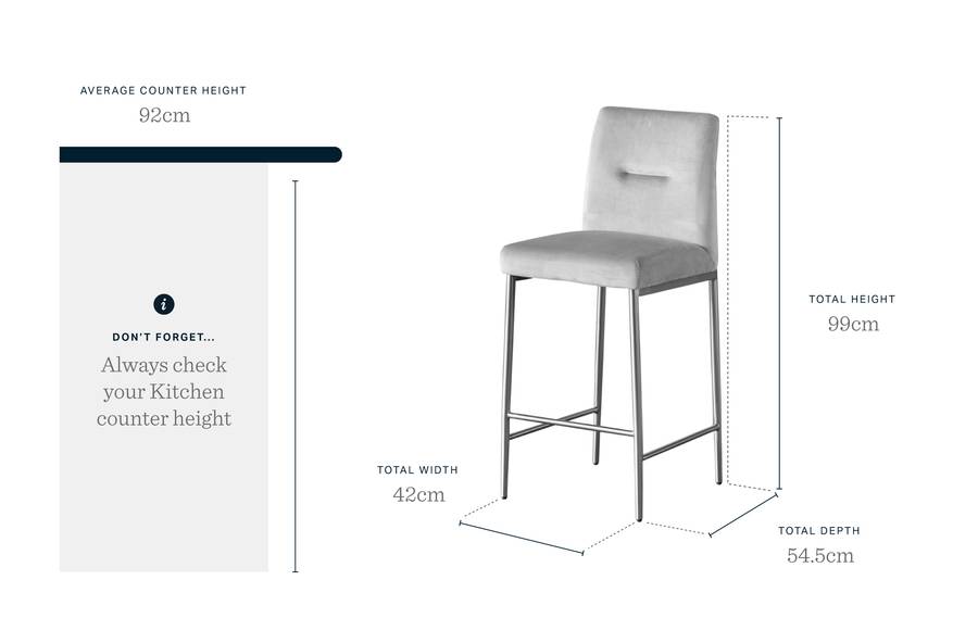 Keira Brass and Champagne Velvet Bar Stools by