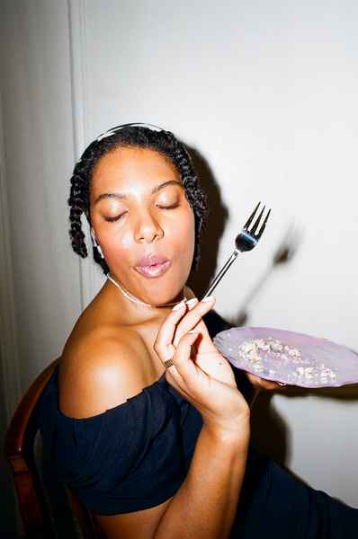 Lemon Strawberry Poppy Seed Cake KitEditorial Image of person making cake