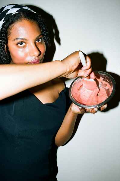 Lemon Strawberry Poppy Seed Cake KitEditorial Image of person making cake