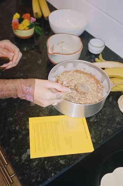 Banana Cinnamon Cake KitEditorial Image  of person making cake