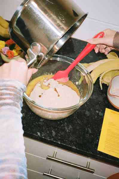 Banana Cinnamon Cake KitEditorial Image  of person making cake