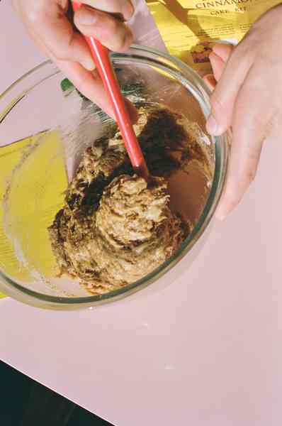 Banana Cinnamon Cake KitEditorial Image  of person making cake