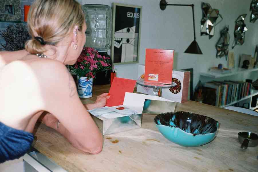 Coconut Raspberry Lime Leaf Cake KitEditorial Image  of person making cake