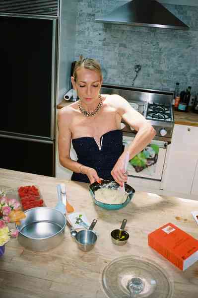 Coconut Raspberry Lime Leaf Cake KitEditorial Image  of person making cake