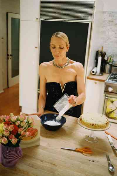 Coconut Raspberry Lime Leaf Cake KitEditorial Image  of person making cake