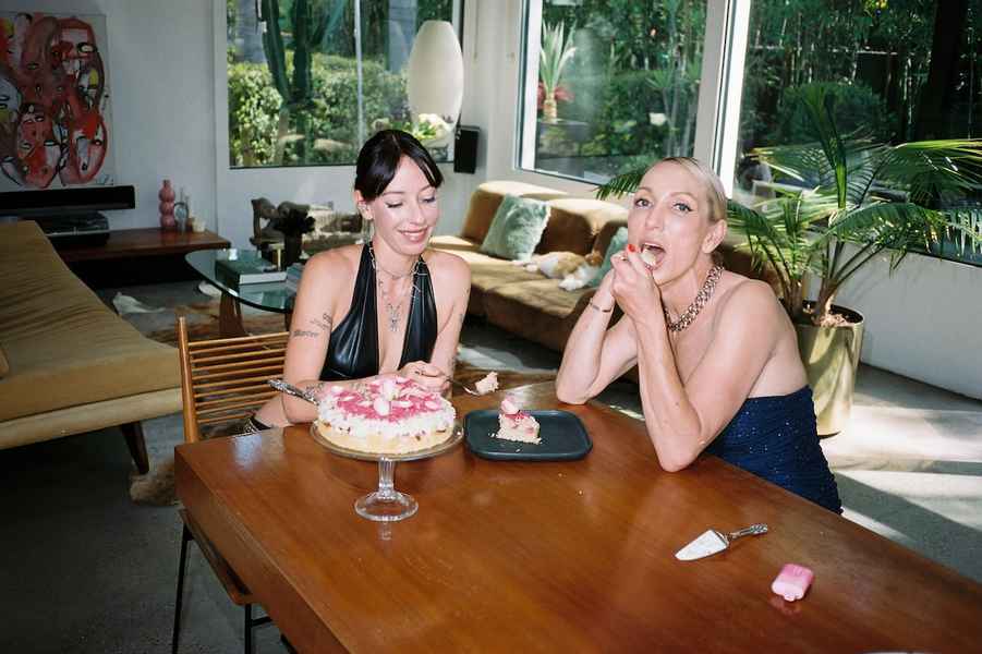 Coconut Raspberry Lime Leaf Cake KitEditorial Image of person making cake