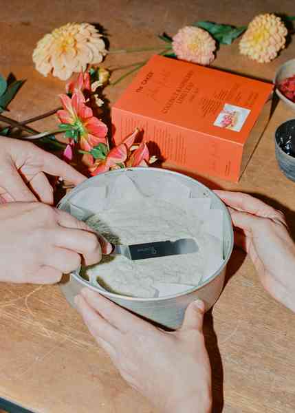 Coconut Raspberry Lime Leaf Cake KitEditorial Image  of person making cake