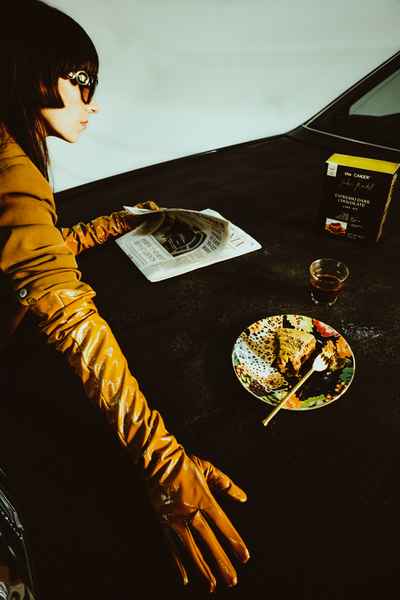 Espresso Dark Chocolate Cake KitEditorial Image of person making cake