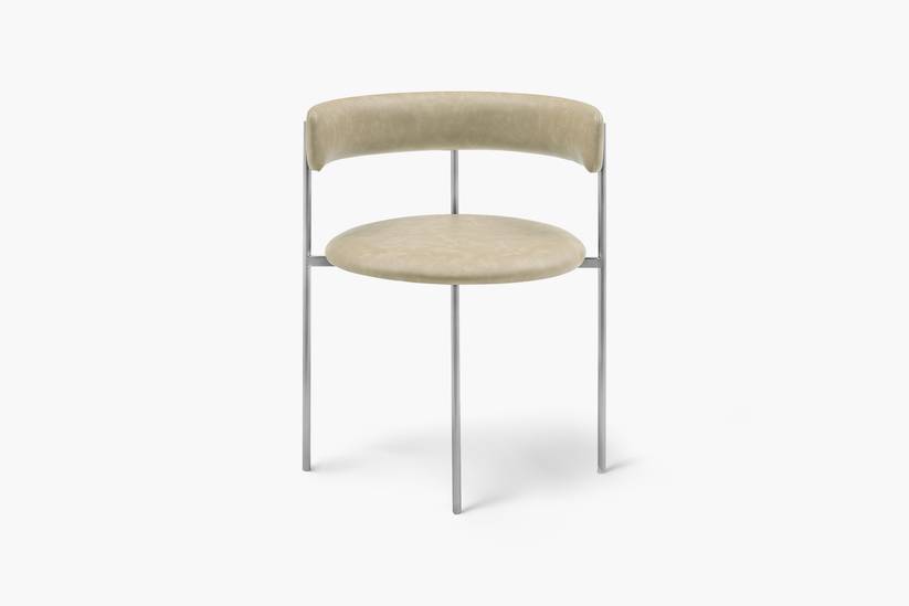 Olive Bellino Dining Chair Stainless Steel Legs