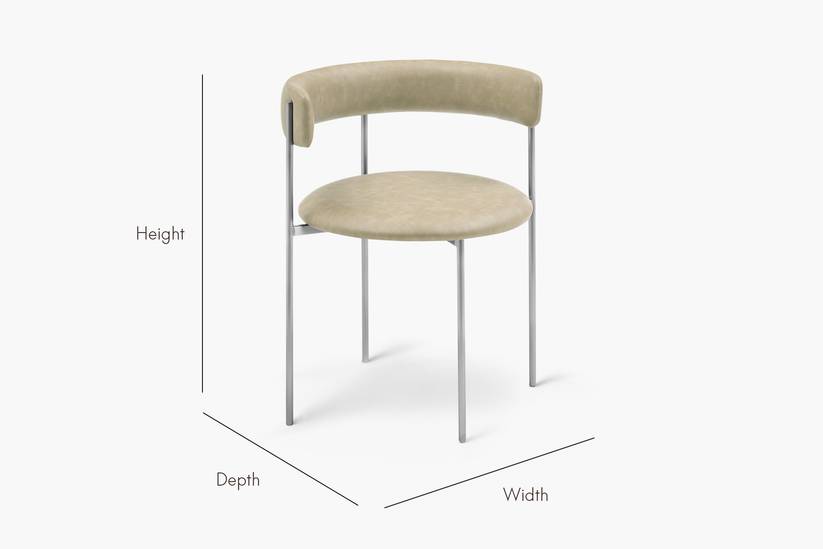 Olive Bellino Dining Chair Stainless Steel Legs