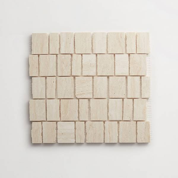 lapidary | rough cut mosaic sheet | beige travertine (standard joint) 