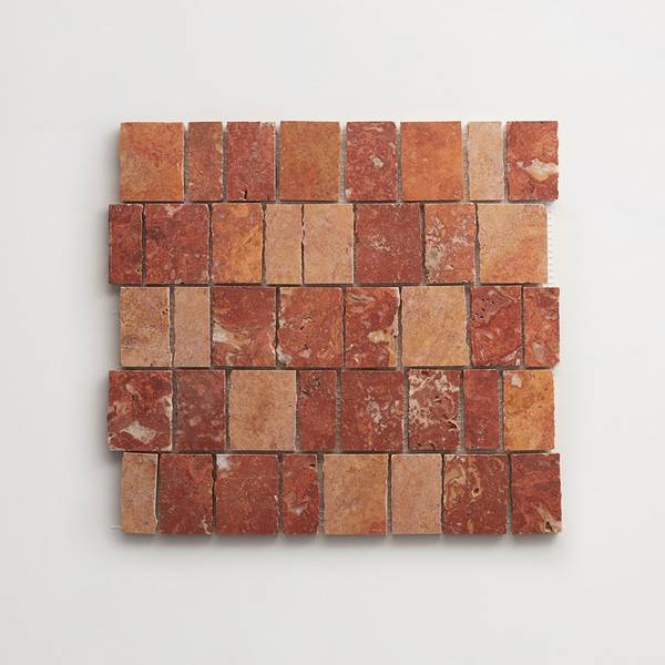 lapidary | rough cut mosaic sheet | mosaic red travertine (standard joint) 