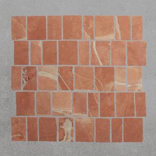 lapidary | rough cut mosaic sheet | rojo alicante (standard joint) 