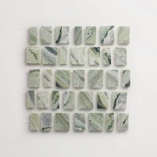 lapidary | rough cut mosaic sheet | jade green (large joint) 