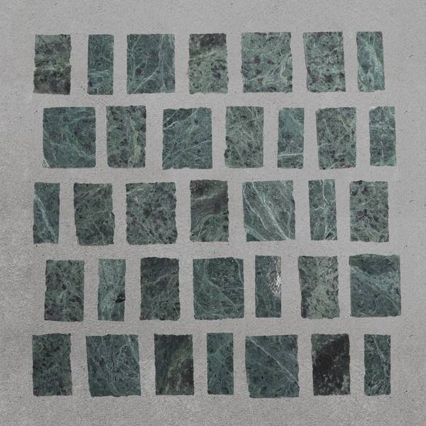 lapidary | rough cut mosaic sheet | verde marble (large joint) 