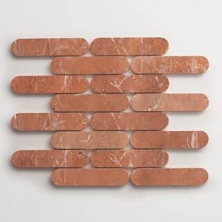 lapidary | oval petit mosaic sheet | rojo alicante 