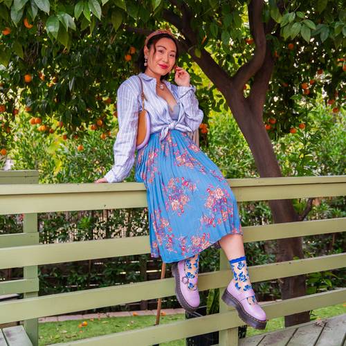 Blueberry Print Sheer Socks Sock Candy - Main Image