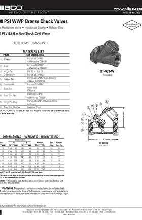 NIBCO KT-403-W Submittal