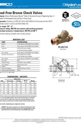 NIBCO PC-413-Y-LF Submittal