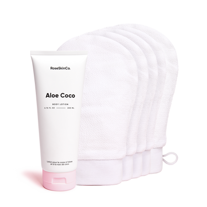 Smooth & Soothe Routine (Body Lotion + 5 Exfoliating Gloves)