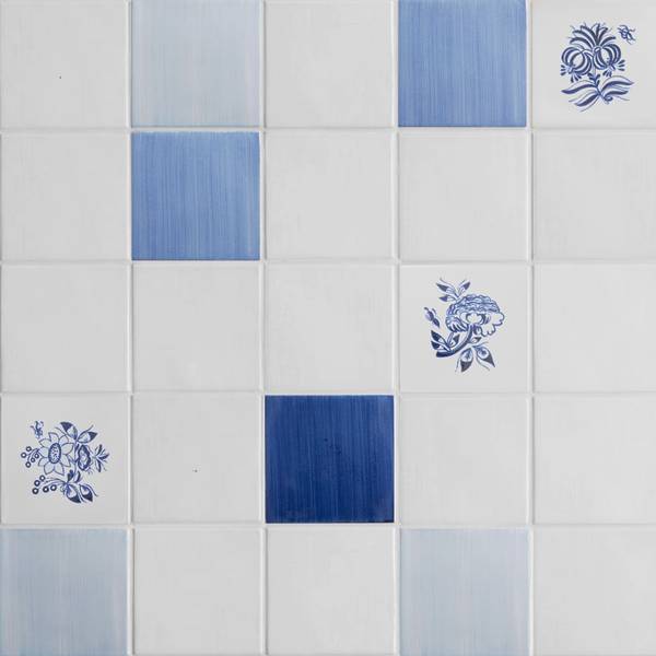 17th century: maiolica de delft | field tile | square | cobalta light 