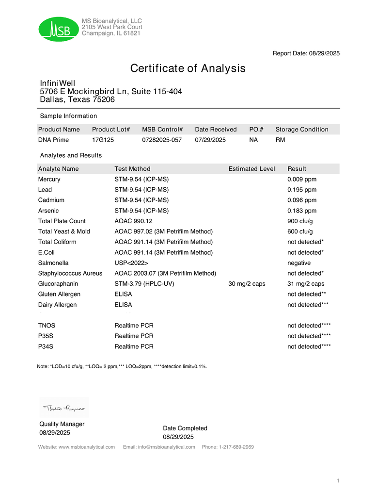 DNA Prime information sheet