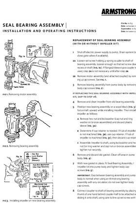 Armstrong Seal Bearing Assembly Impeller Kit Install