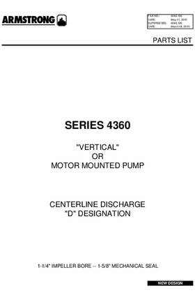 Armstrong 4360D Series Parts List