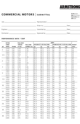 Armstrong Commercial Motors Submittal