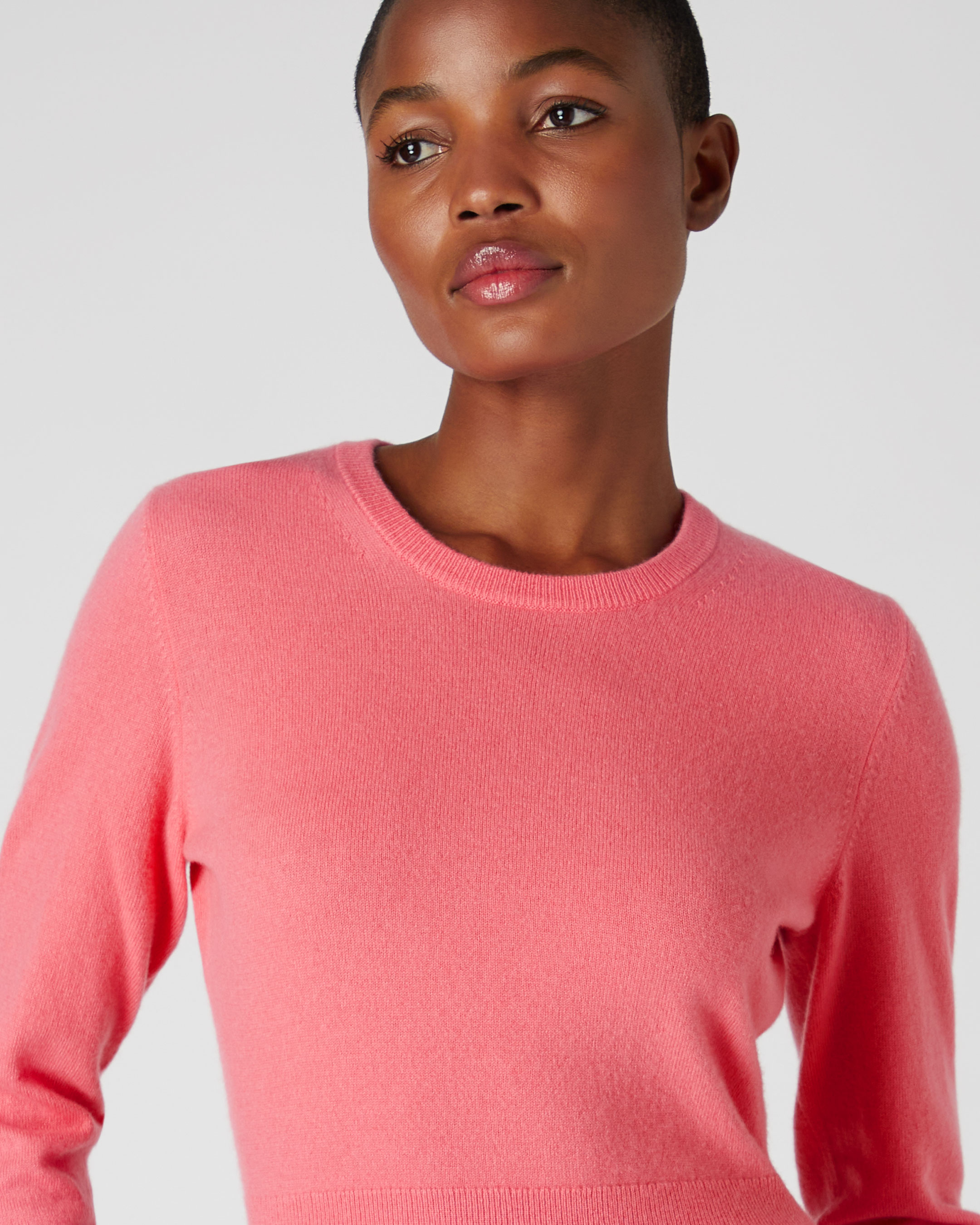 Pink crew neck online jumper womens