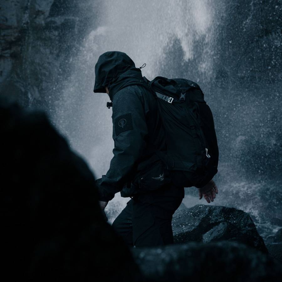 Aigis Jacket Black Waterproof Hiking & Mountaineering Hard Shell ThruDark