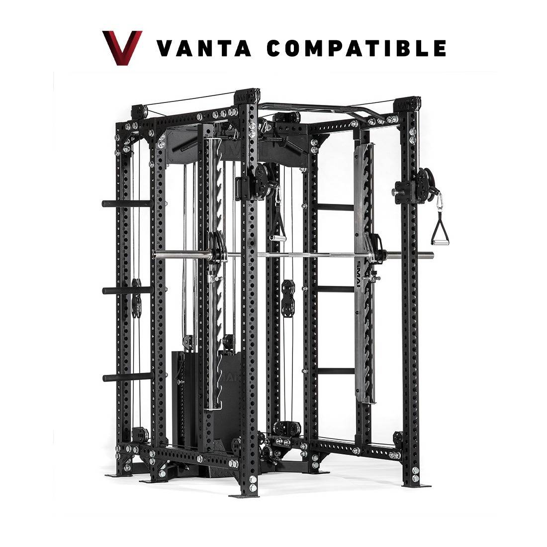 All In 1 Cable Trainer - Power Rack with Cable Machine, Smith Machine & Accessory Pack - Vanta Series