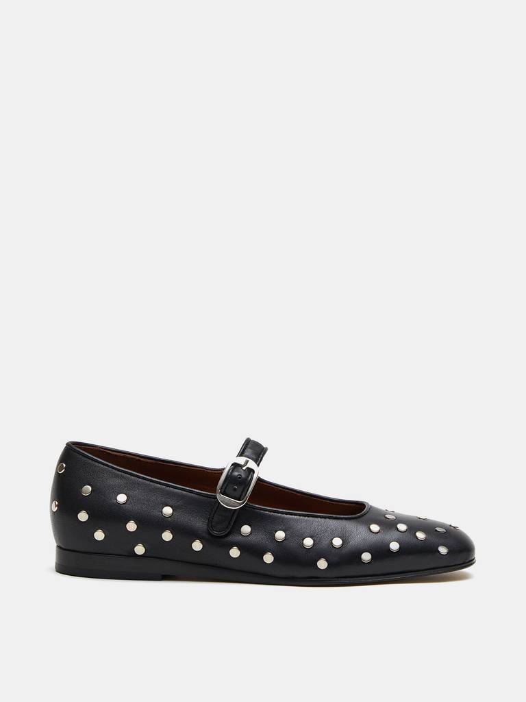 Studded Leather Mary Jane Shoes