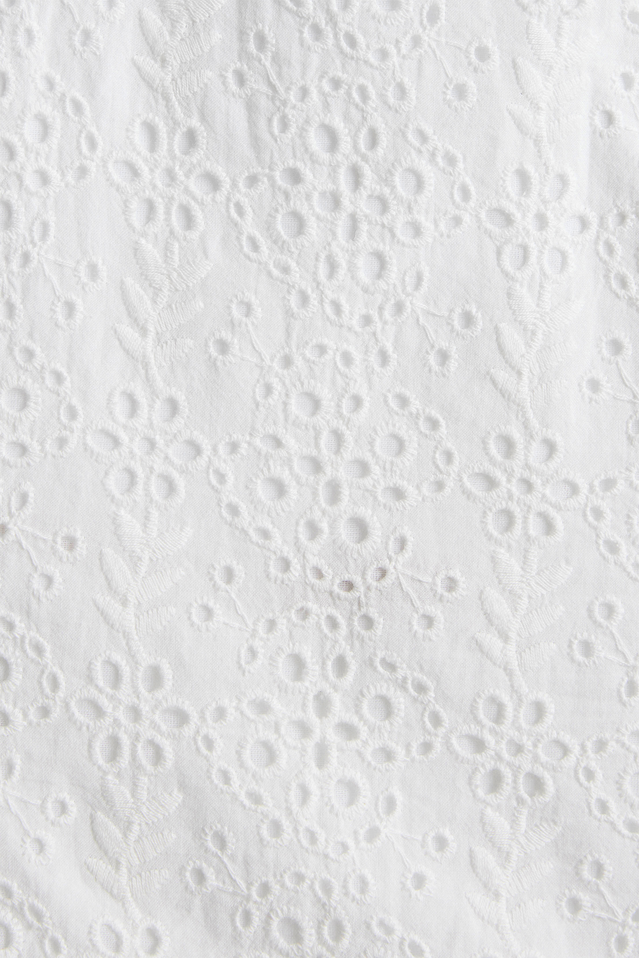 White Eyelet Organic Cotton Fabric Swatch