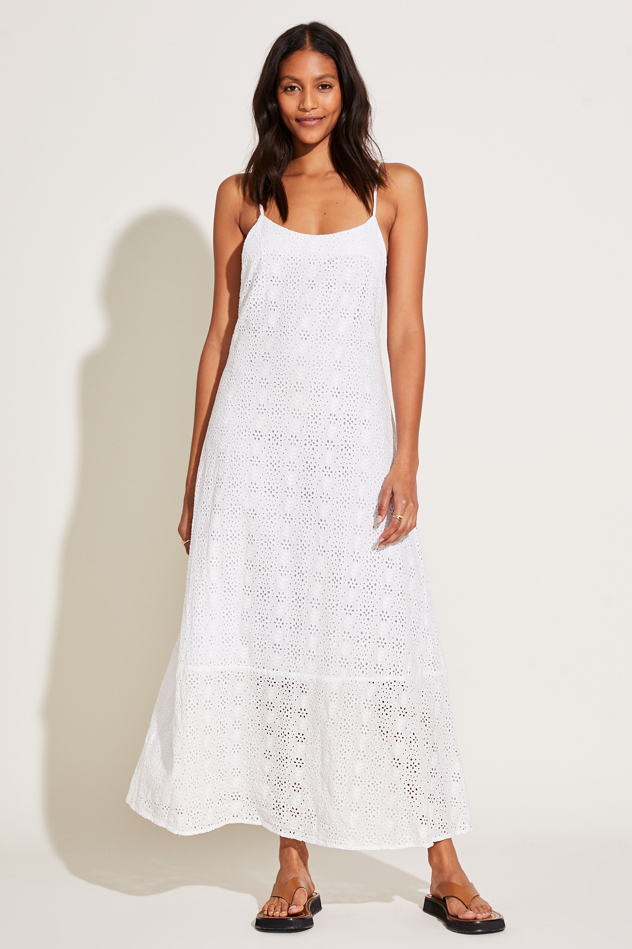 Mari Maxi Dress - White Eyelet Org Cotton | Beachwear | #product-color# | 168 Vitamin A Swim