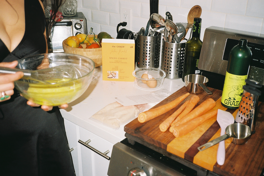 Spiced Carrot Cake KitEditorial Image of person making cake
