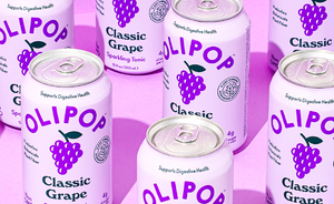 Cans of OLIPOP Classic Grape