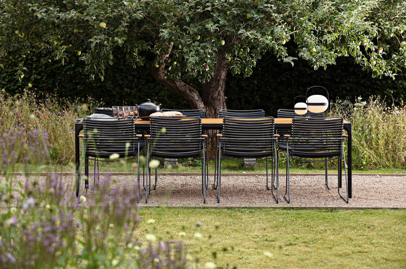 8 Seater Click & Four Outdoor Dining Set in Black