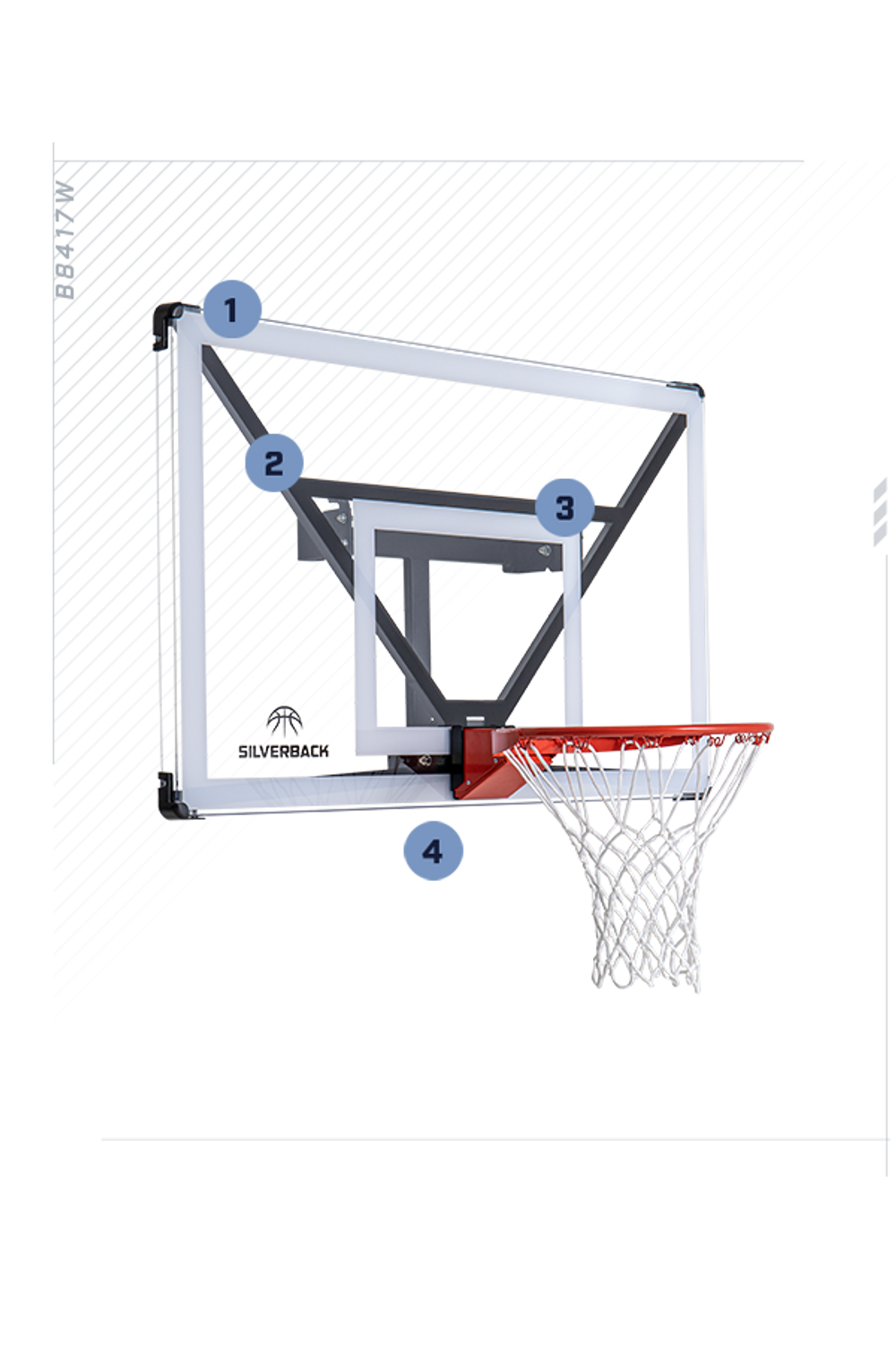 NXT 54 Fixed Height Wall Mounted Basketball Hoop | Goalsetter