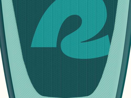 A close-up of the deck pad on the Weekender Nano Kids' Inflatable Stand Up Paddleboard highlighting its texture.