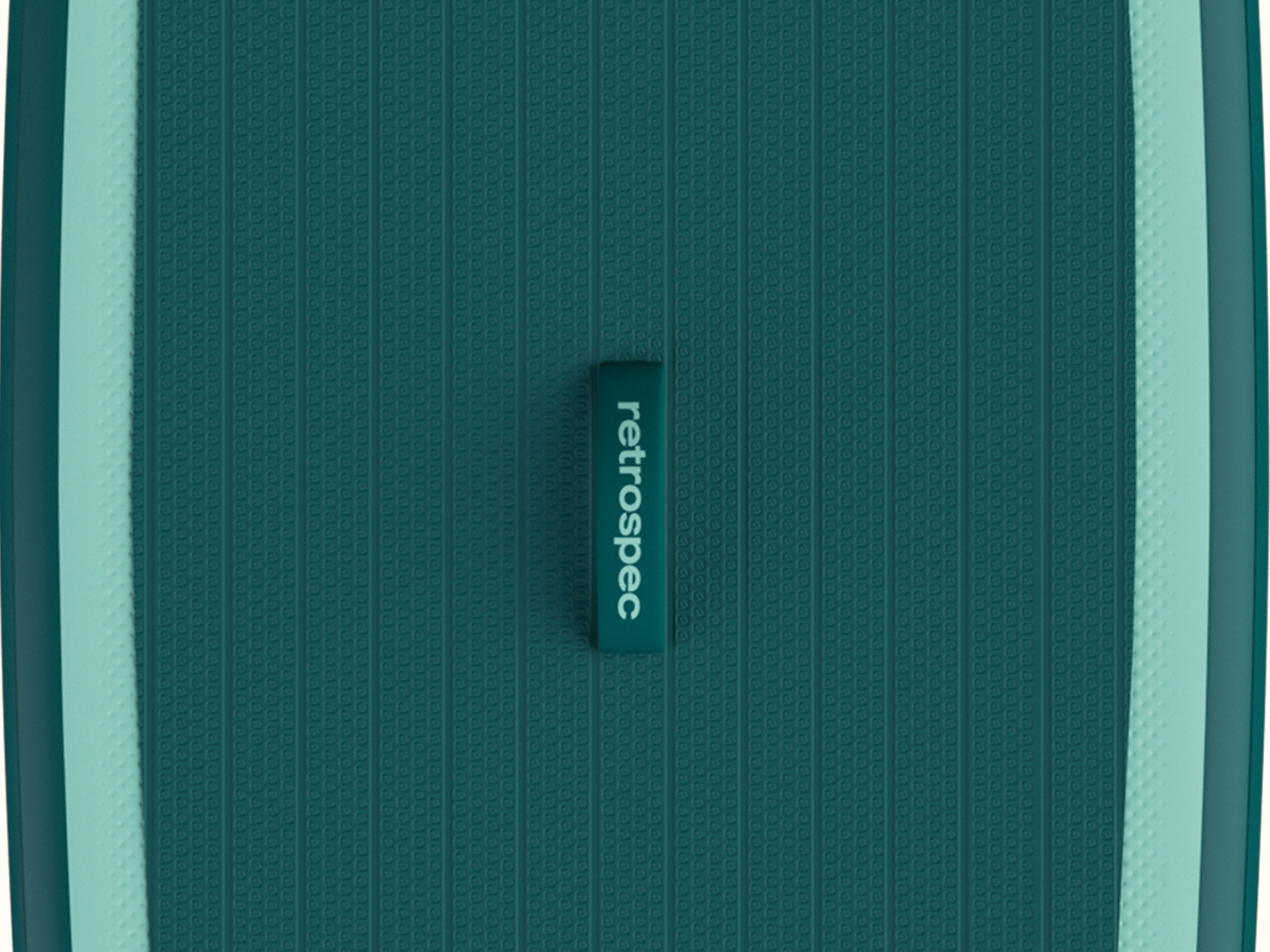 Close-up of a turquoise Weekender Nano Kids' Inflatable Stand Up Paddle Board deck featuring textured grip and a central 