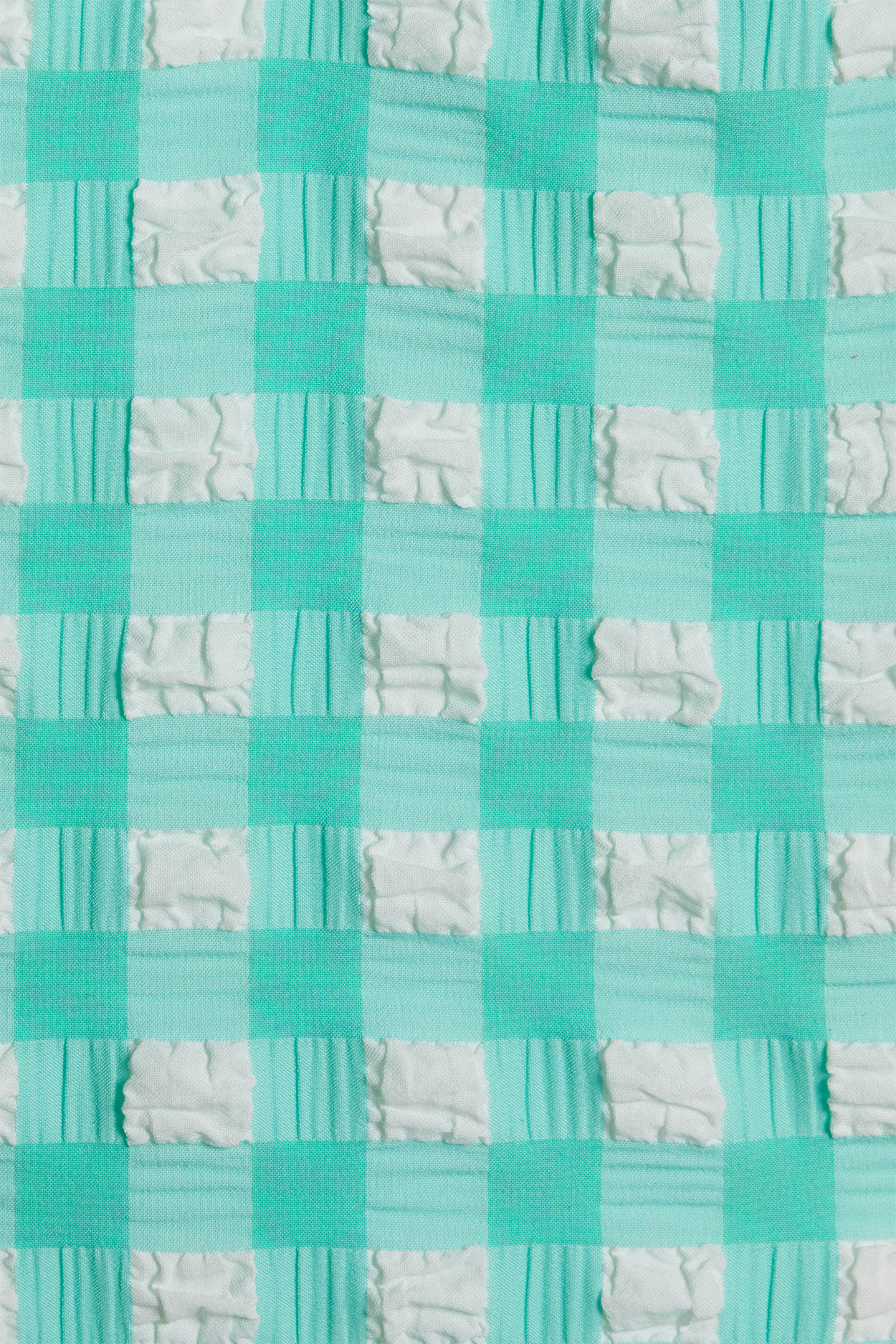 Seafoam Pucker Gingham fabric swatch