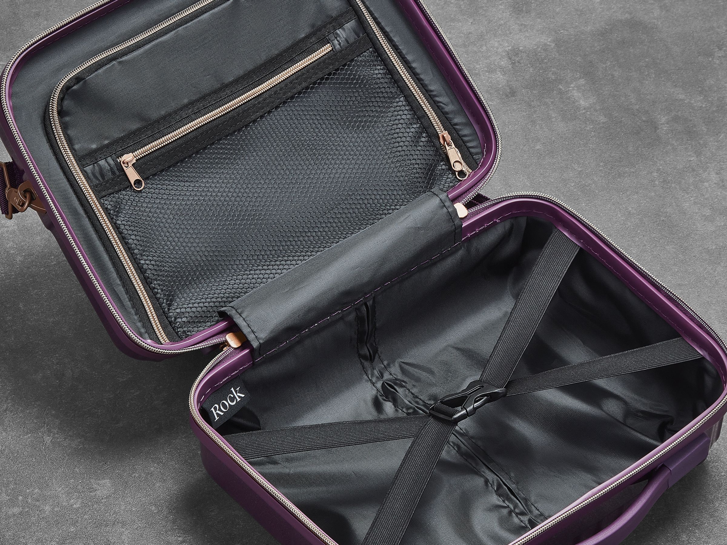 Selene Vanity Suitcase | Purple | Rock Luggage