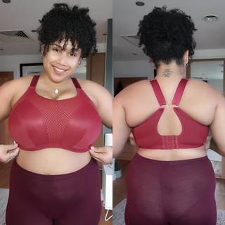 Curvy Kate Everymove Wired Multiway Sports Bra Beet Red/ Coral as worn by @biggerbustbabe
