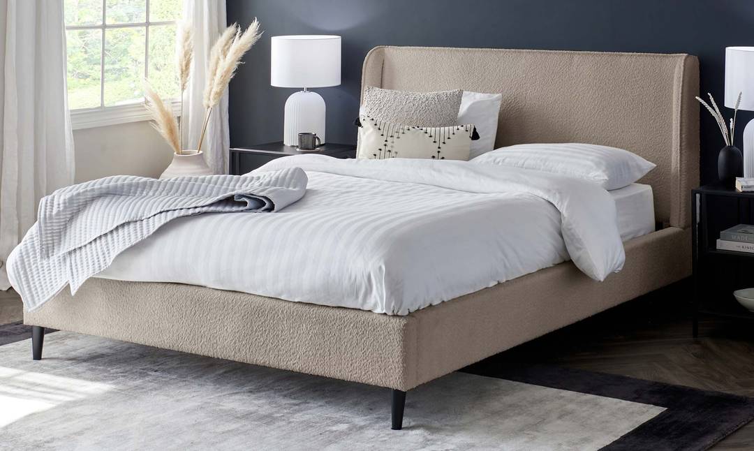 Paolo Natural Soft Boucle King Bed in – Danetti