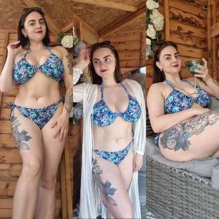 Curvy Kate Mykonos String Multiway Bikini Top Blue Print as worn by @lifewiththequinns