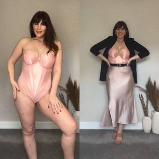 Scantilly Classique Plunge Strapless Padded Body Powdery Pink as worn by @ellie_ruth_manning